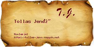 Tollas Jenő névjegykártya